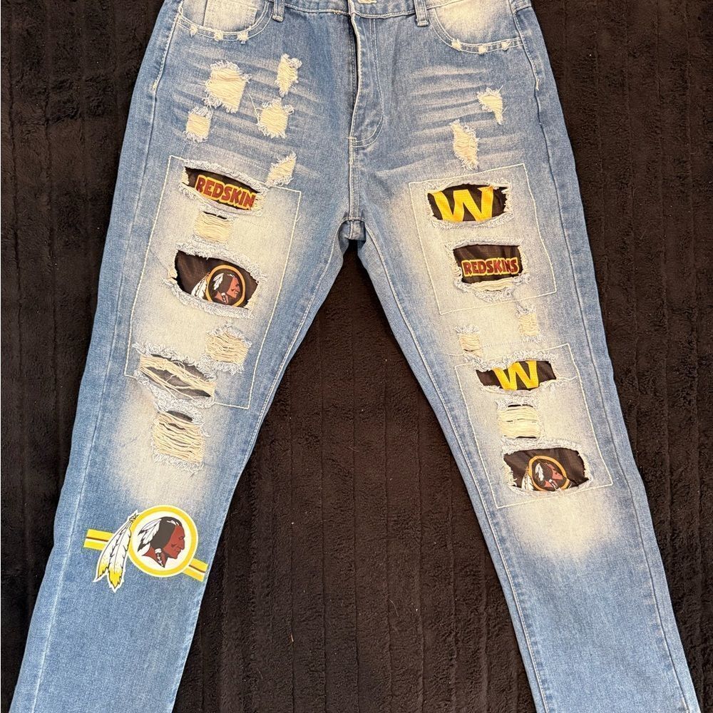 Washington Commander’s Women’s Jeans with Patch Accents